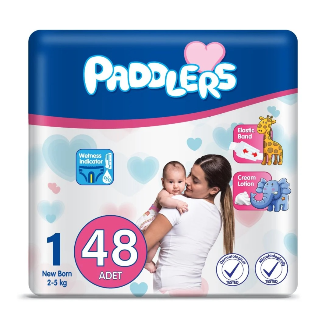 Paddlers Baby Diaper Number Newborn 48 Pieces (2-5 Kg) Eco Package