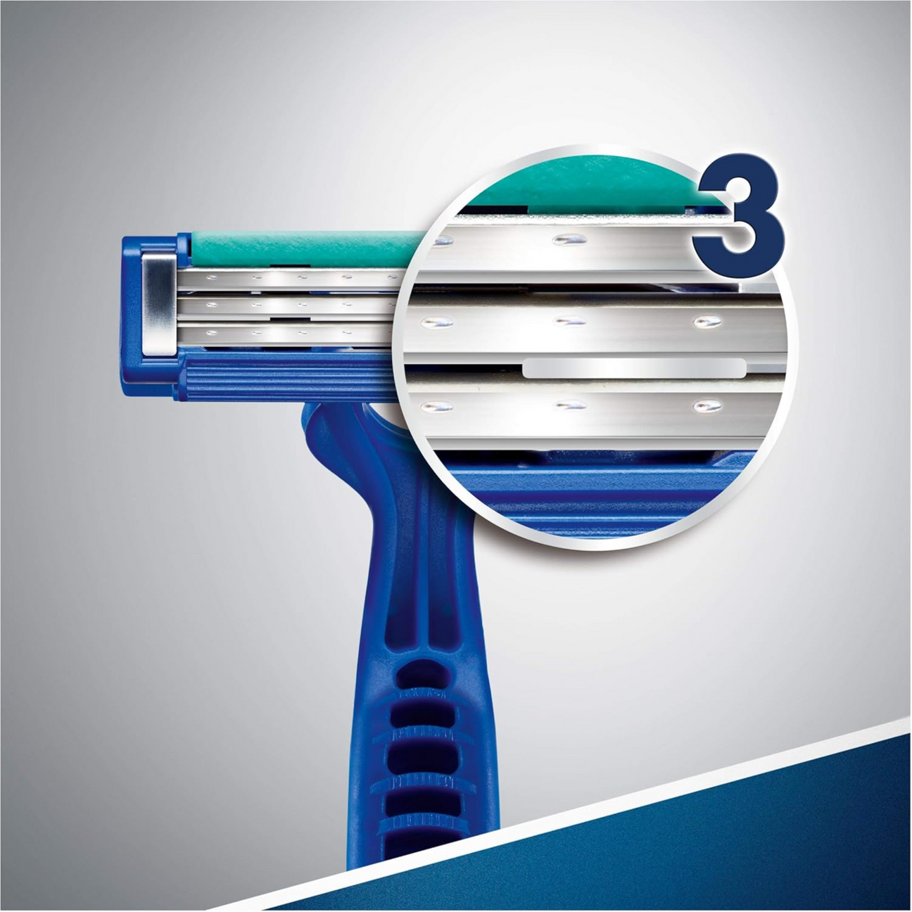 Gillette Blue Simple3 Men's Disposable Razor, 4+1 Count