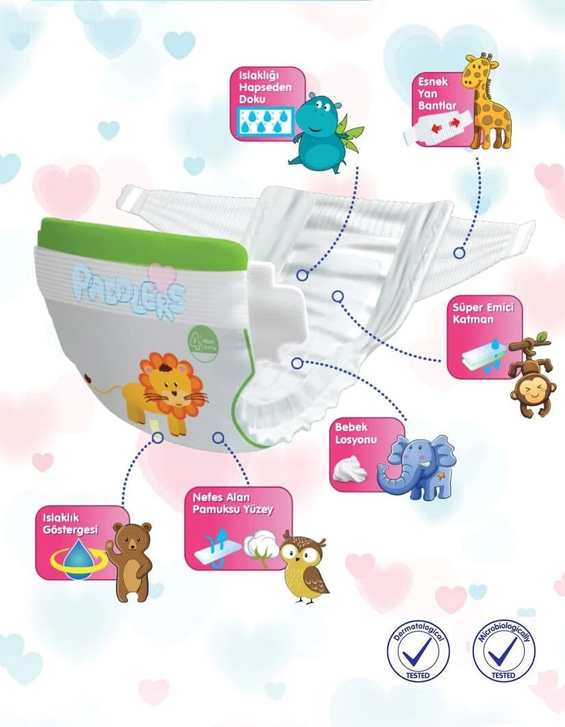 Paddlers Baby Diaper Number 2 Mini 44 Pieces (3-6 Kg) Eco Package